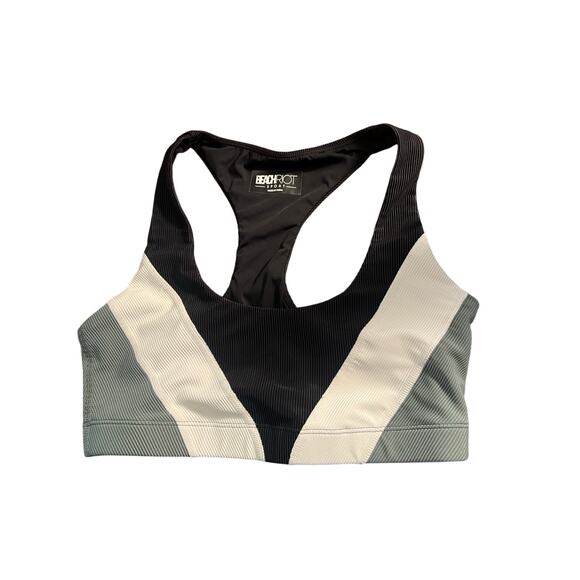 Beach Riot Shiny Ribbed Colorblock Sports Bra Size S - Picture 1 of 4